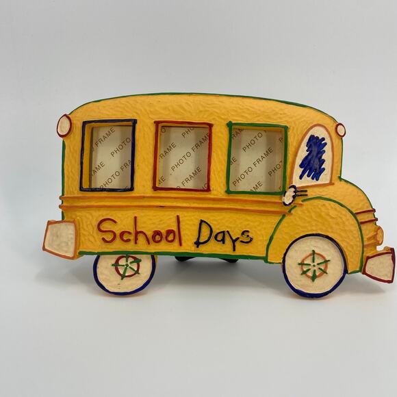School days frame bus 1 1/2 x 1 1/2 picture Frame - Picture 1 of 5
